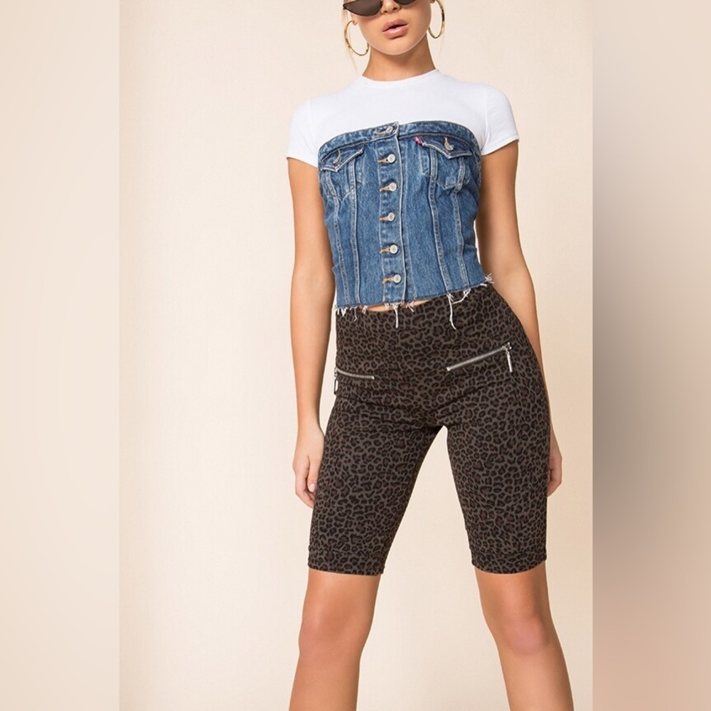 BLANKNYC Ponte Bike Short Leopard Size 26